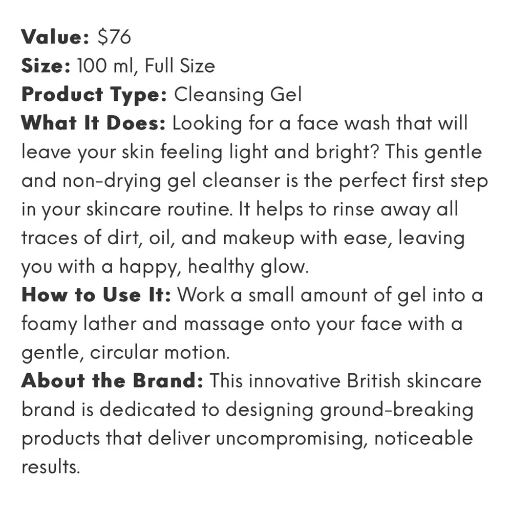 New Symbiosis Skincare Cleansing Gel - Picture 2 of 2